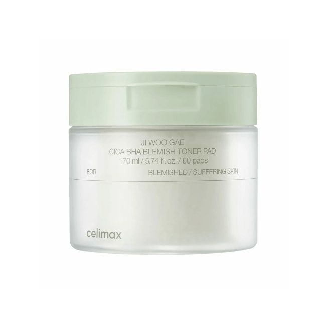Ji Woo Gae Cica Bha Blemish Toner Pad (170ml / 5.74fl.oz / 60pads)
