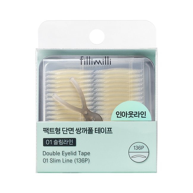 Pact-Type Single-Sided Double Eyelid Tape 01 Slim Line (136 pcs) (Renewal 2507) (-)
