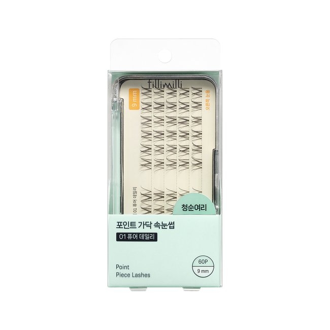 Point Cluster Lashes 01 Pure Daily (9mm) (60 pcs) (Renewal 2507) (-)