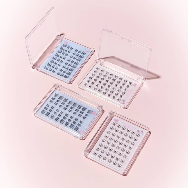 No-Glue Point Cluster Lashes 04 Crown W (9mm) (36 pcs) (+ Tweezers) (-)
